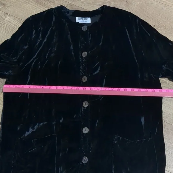 Vintage David Dart Neiman Marcus black Velvet Women's Jacket Size L - Picture 5 of 10